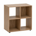 Estantería de Cubo MDF Natural, 4 Compartimentos para Salón o Dormitorio, 60x30x62 cm