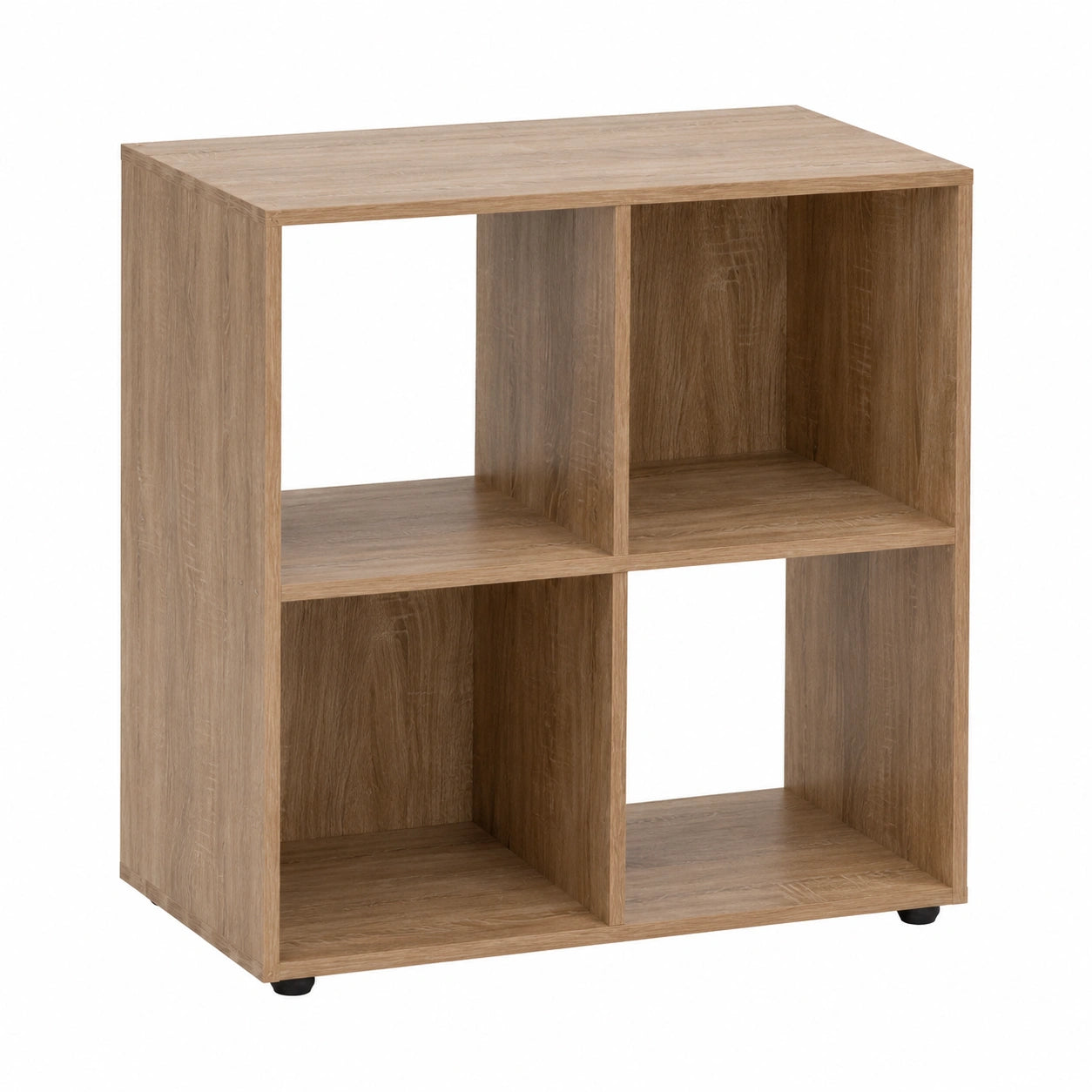 Estantería de Cubo MDF Natural, 4 Compartimentos para Salón o Dormitorio, 60x30x62 cm