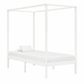 Cama con Dosel de Madera Maciza Blanca 100x200 cm - Sin Colchón