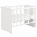 Cuna de Pino Blanco Ajustable 120x60 cm con Somier