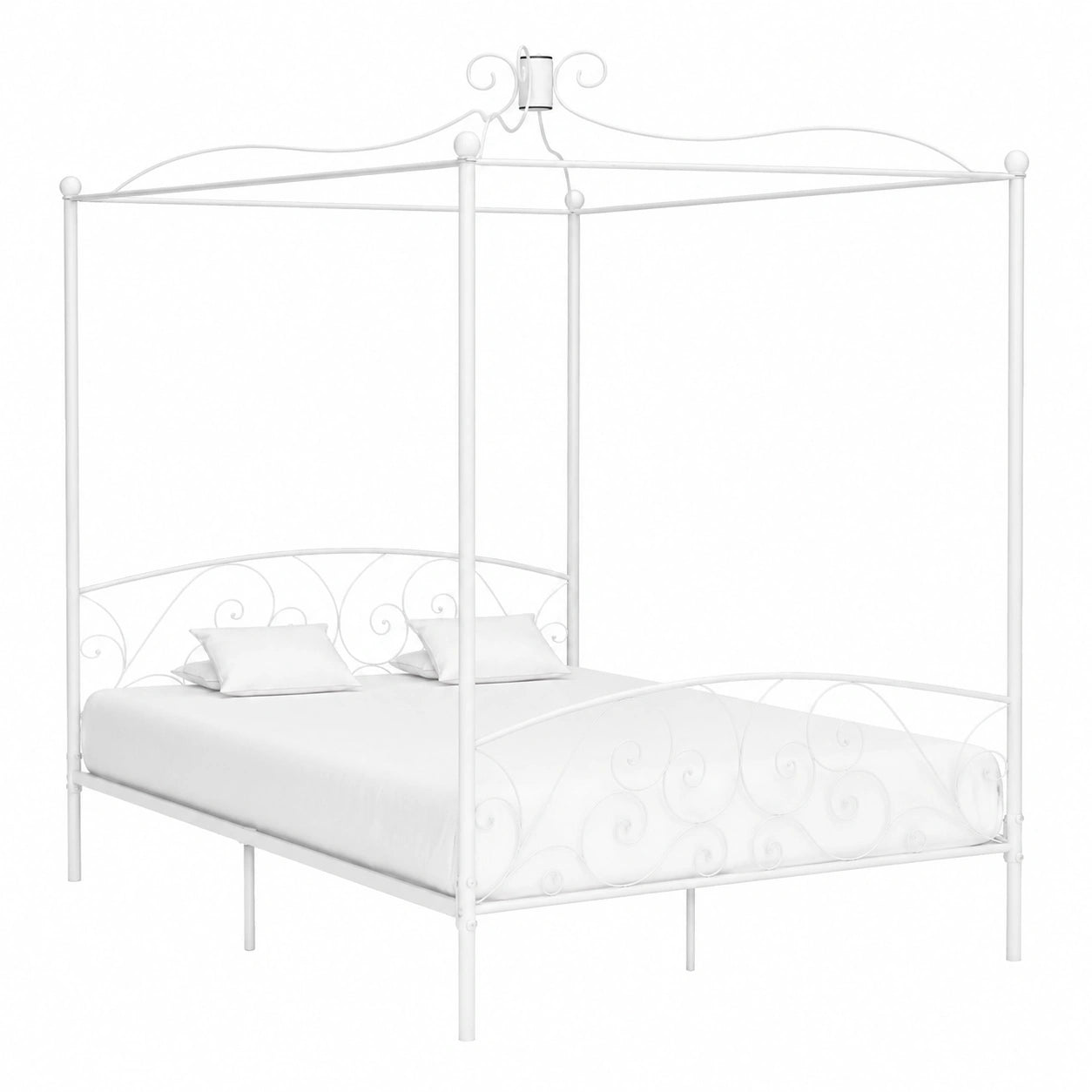 Cama de Metal con Dosel Blanco 180x200 cm