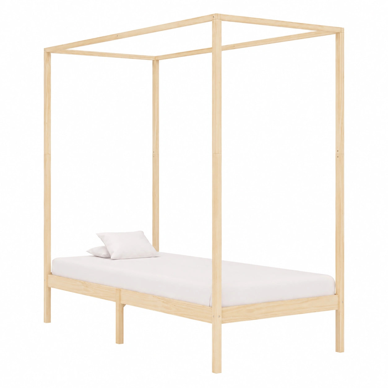 Cama con Dosel de Madera de Pino para Jóvenes 100x200 cm