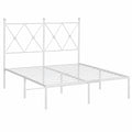 Cama de Metal con Cabecero Blanco 120x190 cm - Estructura sin Colchón