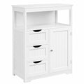 Armario de Baño Blanco con Cajón y Estantes Ajustables de Madera 66x35x90 cm
