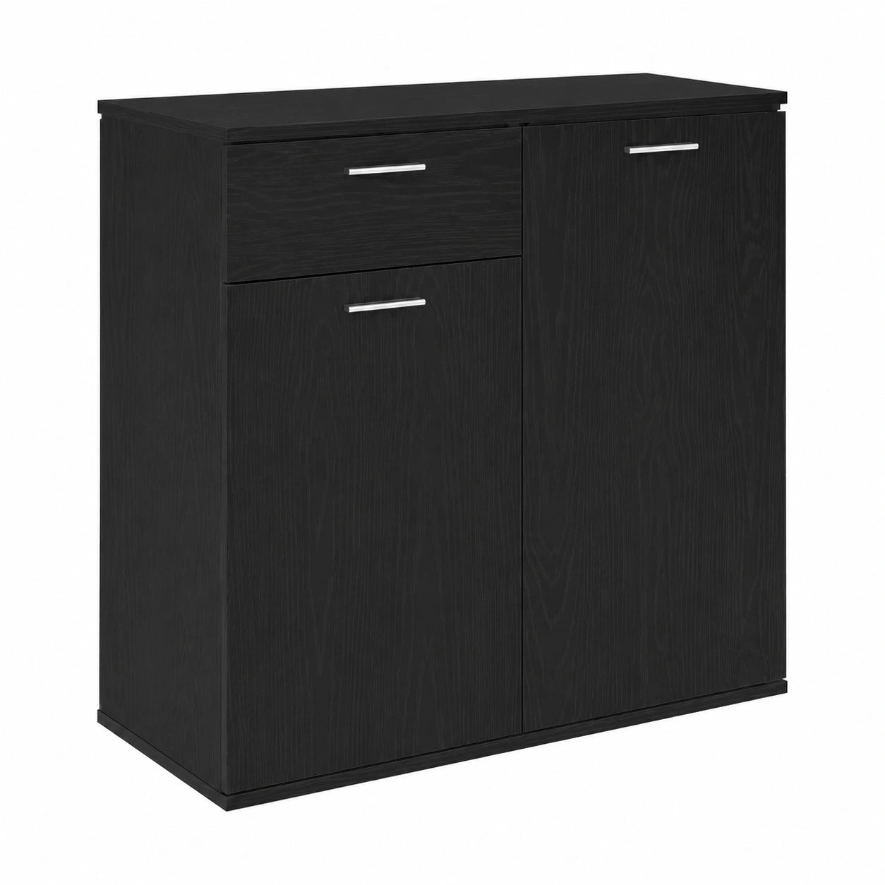 Aparador de roble negro con cajón, 80x36x75 cm, mueble buffet para comedor y cocina