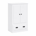 Aparador Moderno Blanco de Madera 60x36x104 cm con Amplio Almacenamiento, para Salón y Comedor