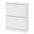 Zapatero de Melamina con Puertas Abatibles para 12 Pares de Zapatos - Color Madera