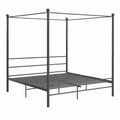 Cama de Dosel de Metal Robusta para Dormitorio 180x200 cm Gris