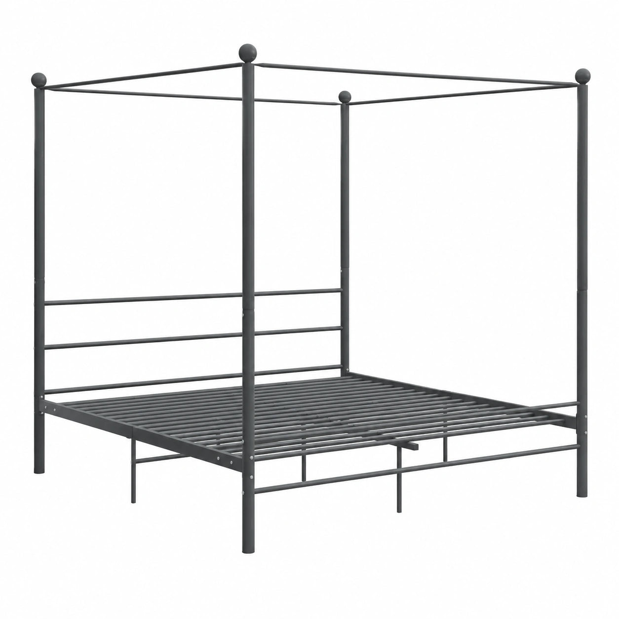 Cama de Dosel de Metal Robusta para Dormitorio 180x200 cm Gris
