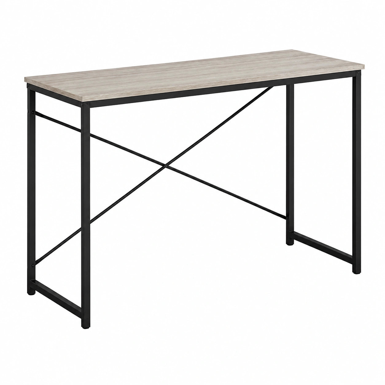 Mesa de Oficina con Acabado en Madera y Estructura Metálica, Escritorio para Estudio y Trabajo