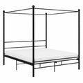Cama con Dosel de Metal Negro 180x200 cm para Adultos y Jóvenes