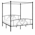 Cama con Dosel de Metal Negro 180x200 cm para Dormitorio Moderno