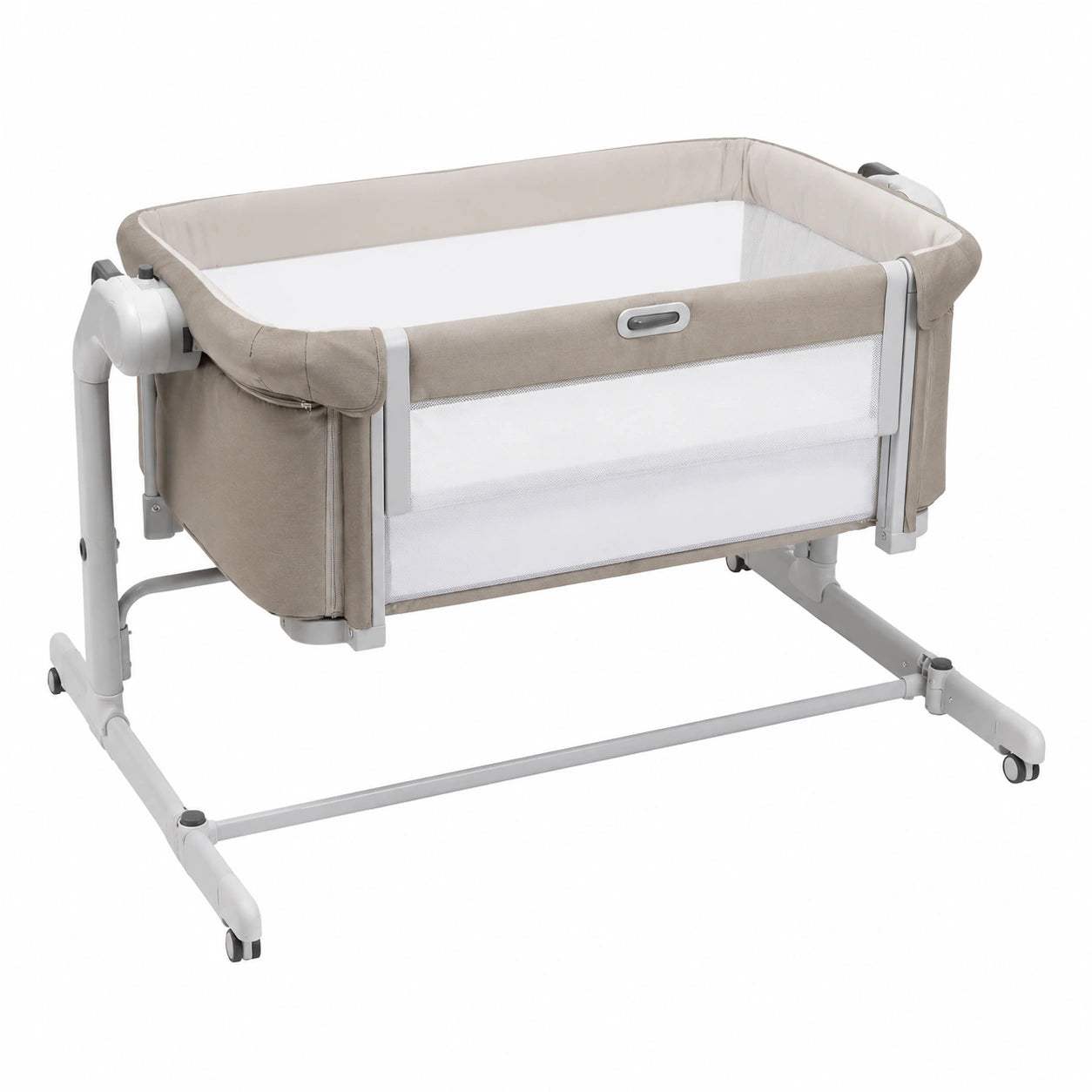 Chicco Next2Me Magic EVO, Cuna Colecho con Balancín, Altura Ajustable, 11 Niveles, 4 Ruedas y Accesorios, Beige