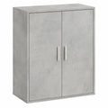 Aparador de cocina gris concreto con amplio almacenamiento, 60x31x70 cm, ideal para comedor y salón