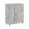 Aparador gris de madera, 69,5 x 34 x 90 cm, amplio almacenamiento, armario buffet para cocina y comedor, resistente y estable