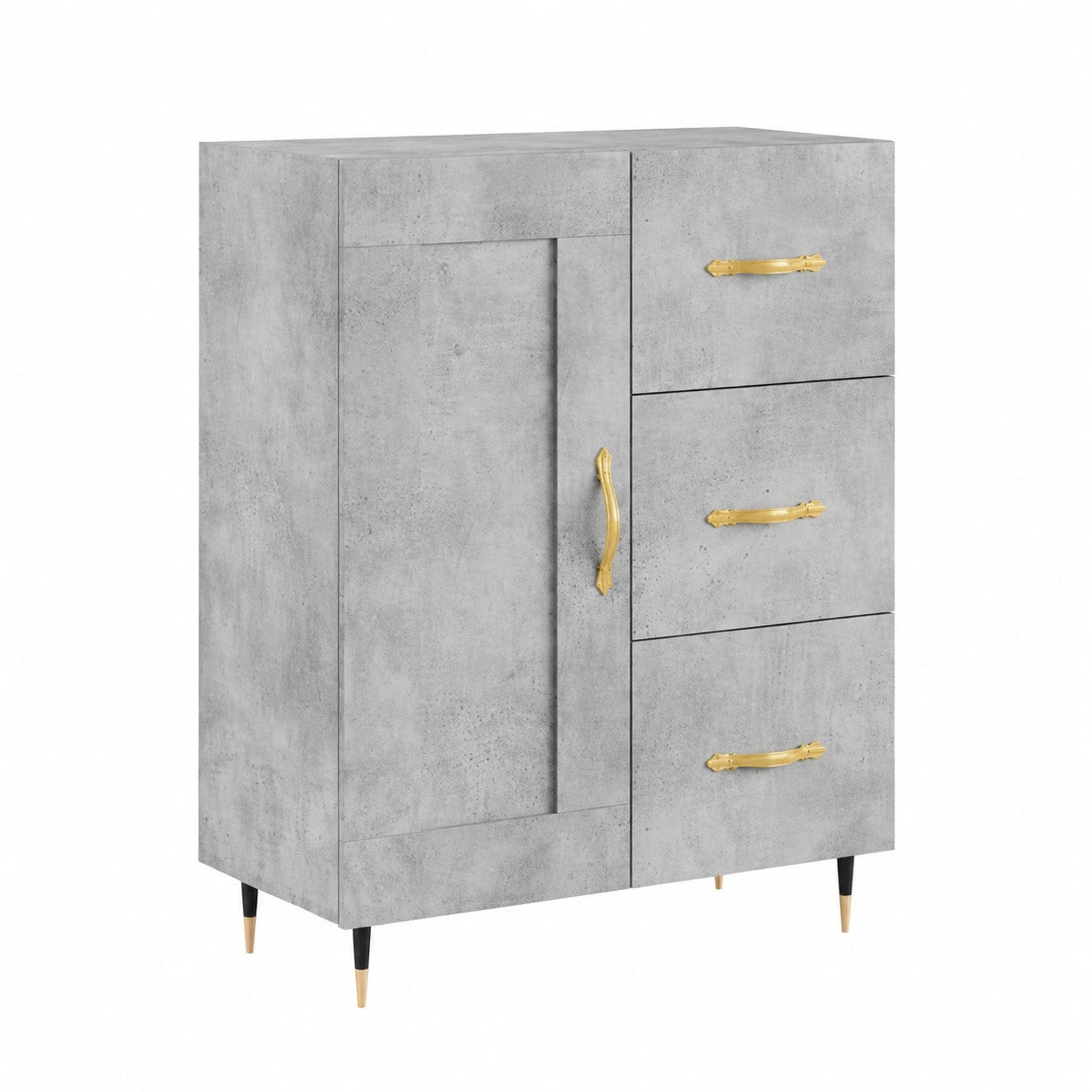 Aparador gris de madera, 69,5 x 34 x 90 cm, amplio almacenamiento, armario buffet para cocina y comedor, resistente y estable