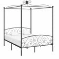 Cama Doble con Dosel Metálico Gris 180x200 cm INLIFE
