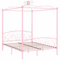 Cama Dosel Metal Rosa 160x200 cm con Cabecero Tapizado