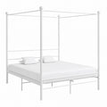 Cama Dosel de Metal Blanca 180x200 cm para Dormitorio Moderno