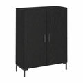 Credenza moderna de roble negro con almacenamiento, 69,5x34x90 cm