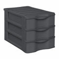 Organizador de Escritorio de Plástico, Cajonera Moderna Antracita 36x28x23.5 cm