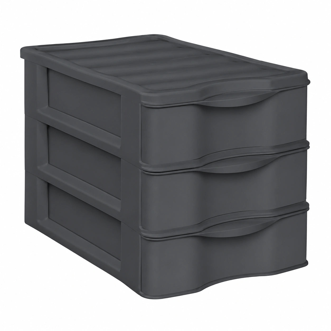 Organizador de Escritorio de Plástico, Cajonera Moderna Antracita 36x28x23.5 cm
