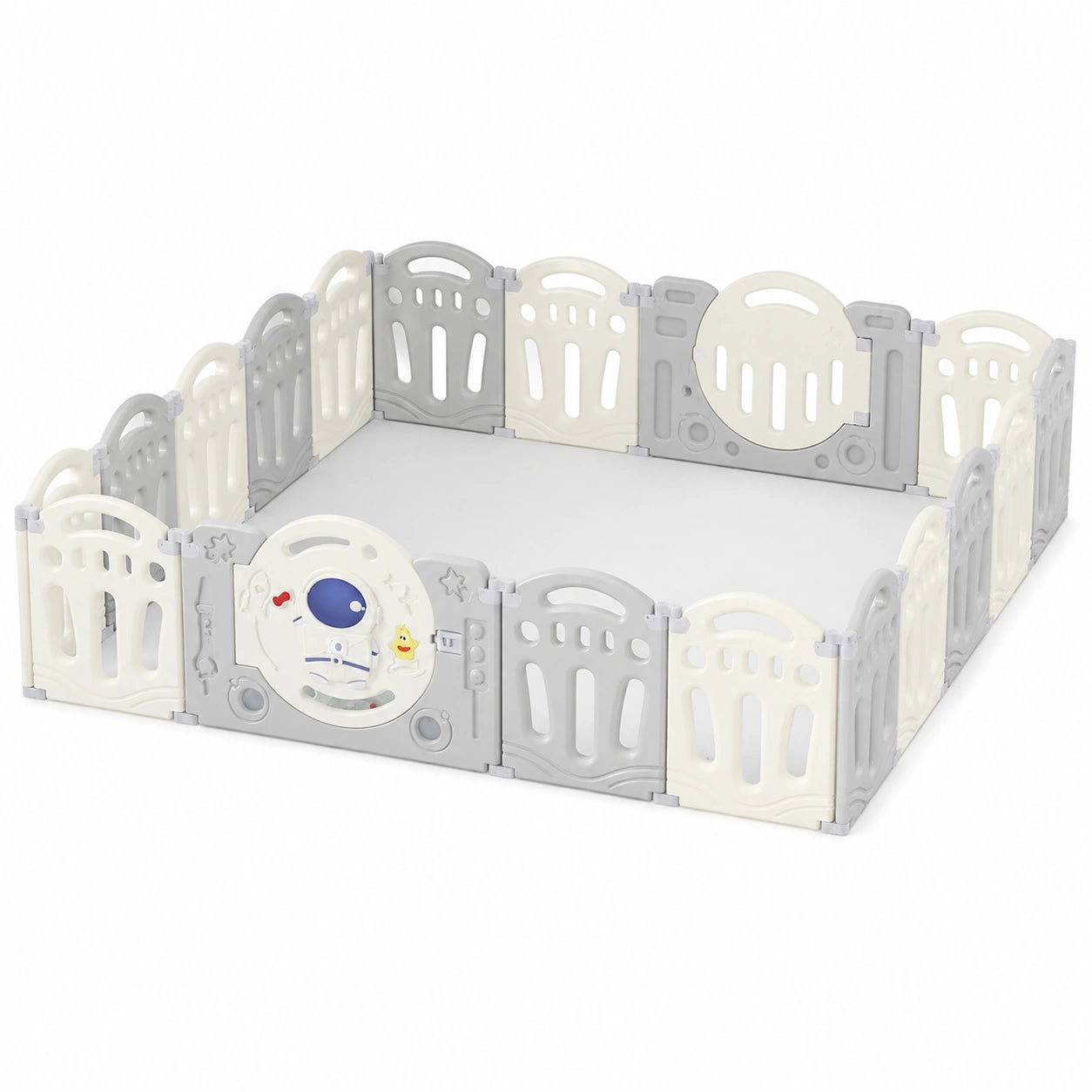 Parque de Juegos para Bebés con Espuma Protectora, Corralito Plegable para Interior y Exterior, Centro de Actividades Infantil Grande (16+2)