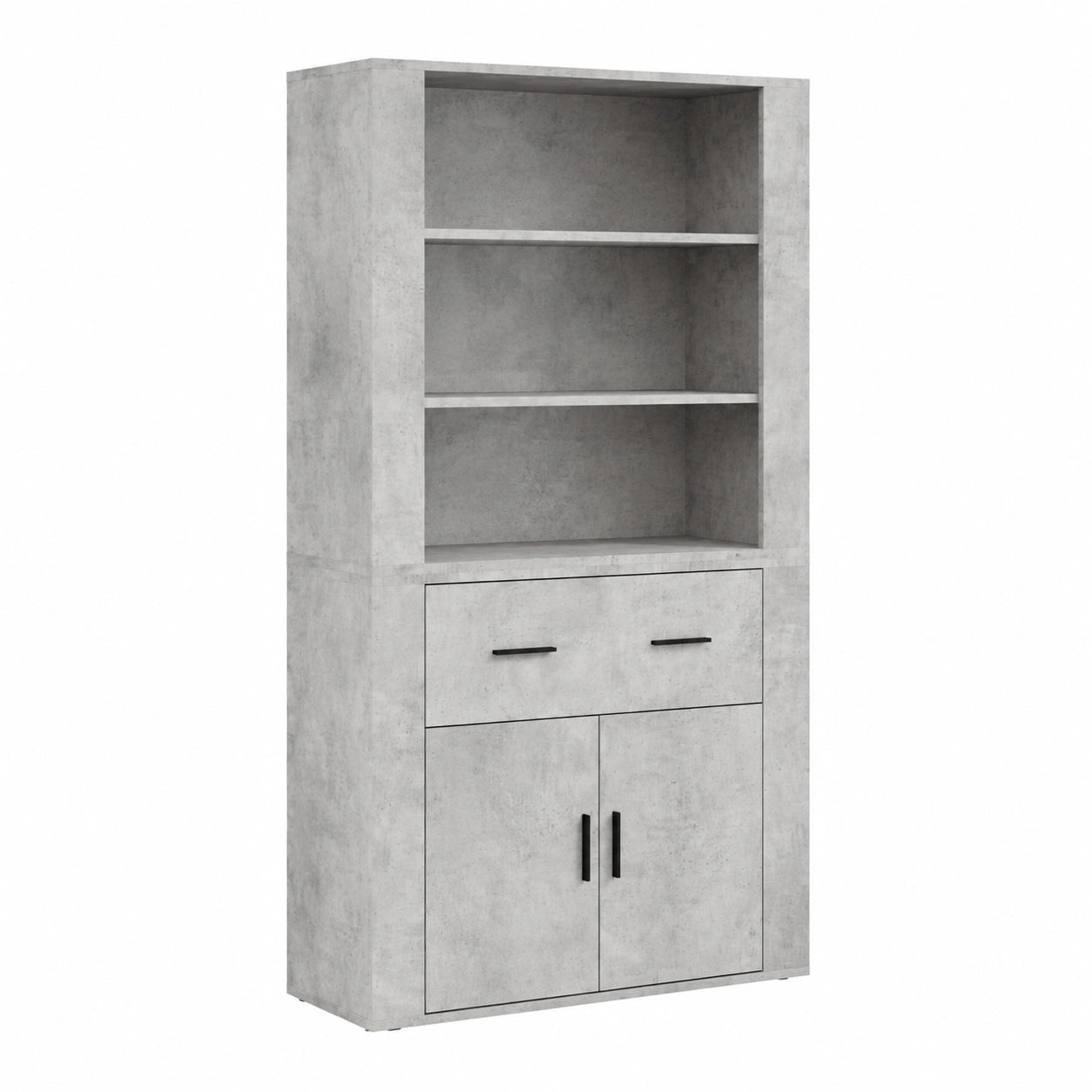 Aparador de madera gris con almacenaje, 80x33x150 cm, para salón y comedor
