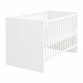 Cuna Evolutiva 70x140 cm Anton - Convertible en Cama para Niños - Altura Ajustable - Incluye Barras Removibles - Madera Blanca Lacada