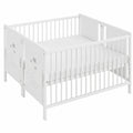 Cuna Doble Estilo Nórdico para Bebés, Ajustable y Evolutiva, Uso desde Nacimiento hasta 3 Años, Incluye 2 Conjuntos Completos CoolDreams