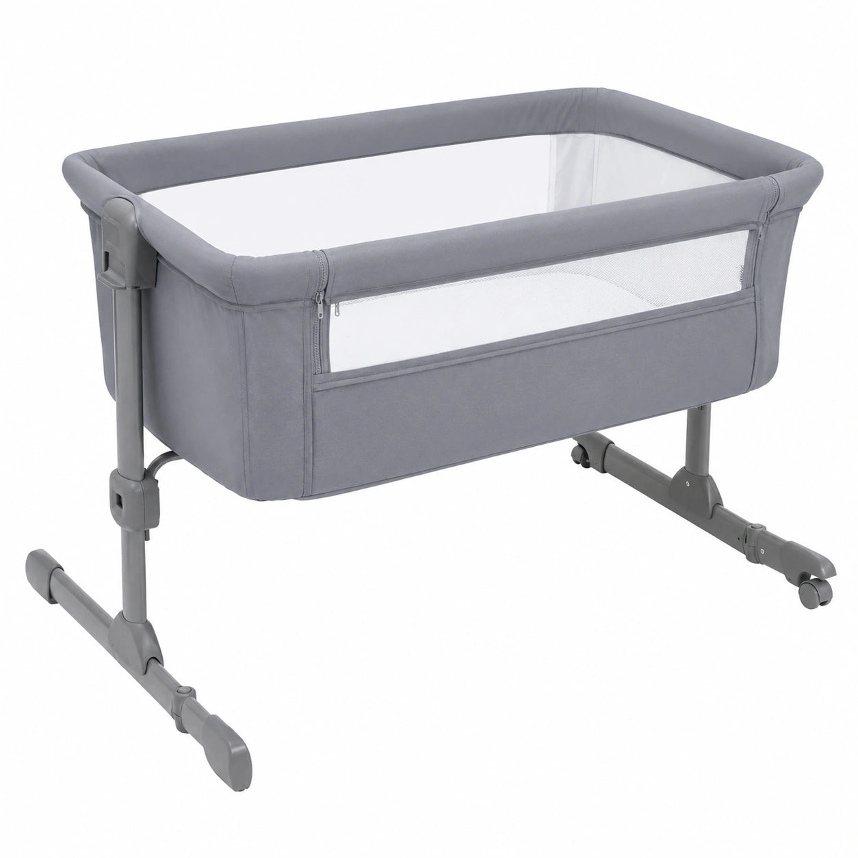 Cuna Colecho Chicco Next2Me con Altura Ajustable y Buena Ventilación, Incluye Colchón y Bolsa, para Bebés de 0-6 Meses, Gris