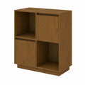 Aparador de Madera de Pino Maciza, Color Marrón Miel, 74x35x80 cm, con Almacenamiento, Ideal para Cocina y Comedor