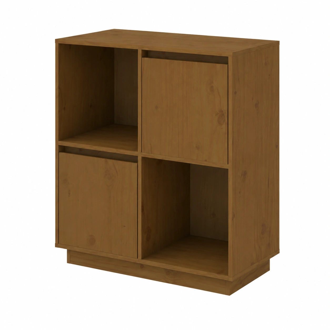 Aparador de Madera de Pino Maciza, Color Marrón Miel, 74x35x80 cm, con Almacenamiento, Ideal para Cocina y Comedor