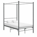 Estructura de Cama con Dosel de Metal Gris 120x200 cm para Juvenil
