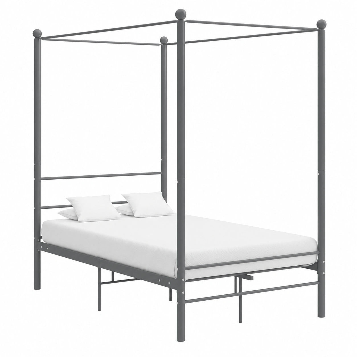 Estructura de Cama con Dosel de Metal Gris 120x200 cm para Juvenil