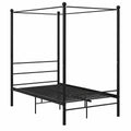 Estructura de Cama con Dosel Negra de Metal 140x200 cm para Dormitorio