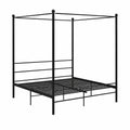 Cama de Metal Negra con Dosel de 200x200 cm para Dormitorio
