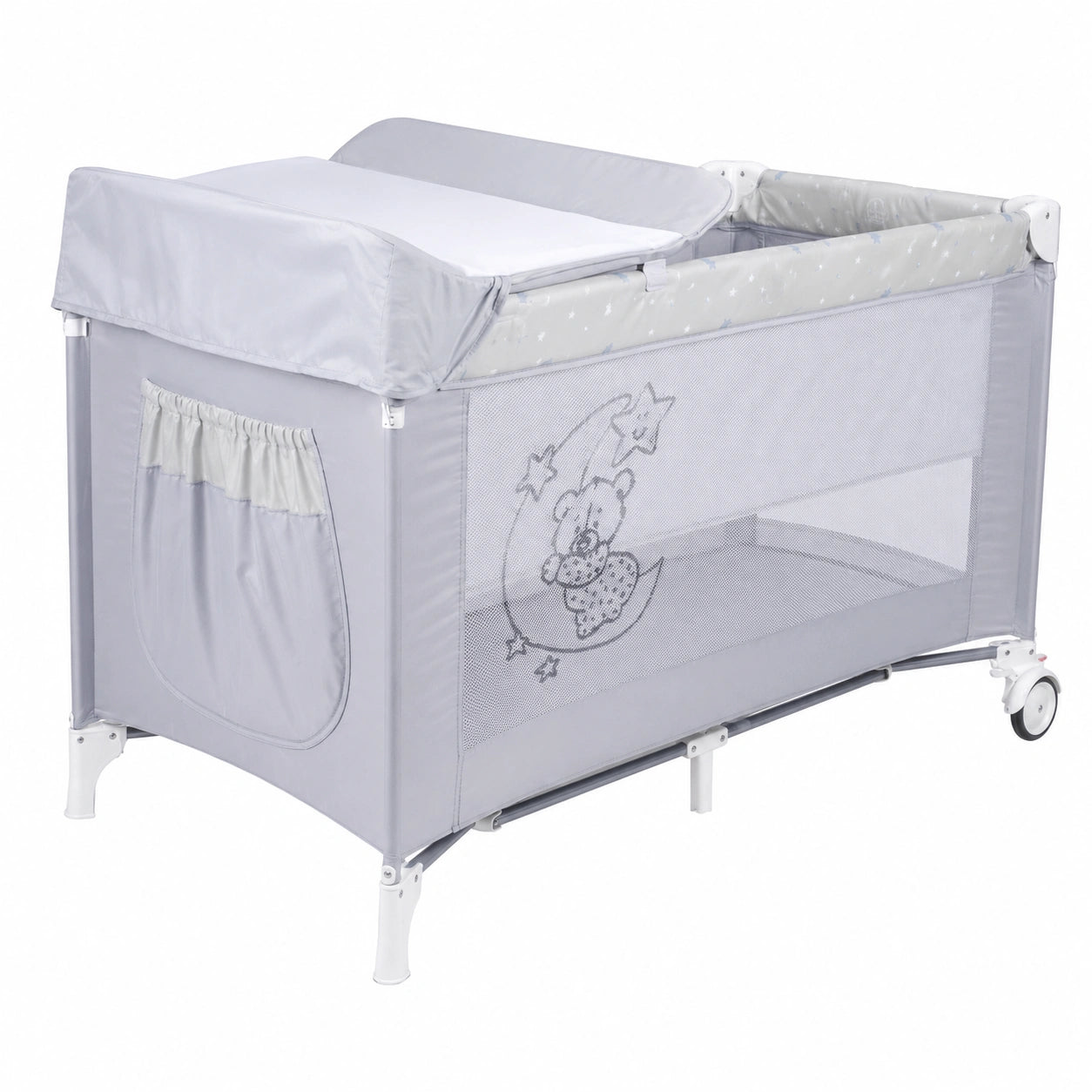 Cuna de Viaje Plegable para Bebé con Colchón y Cambiador - Parque Infantil 2 en 1, Seguro y Versátil para Casa y Viaje