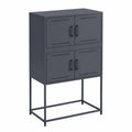 Aparador de Acero Antracita con Almacenamiento 68,5 x 38,5 x 107 cm para Salón y Comedor
