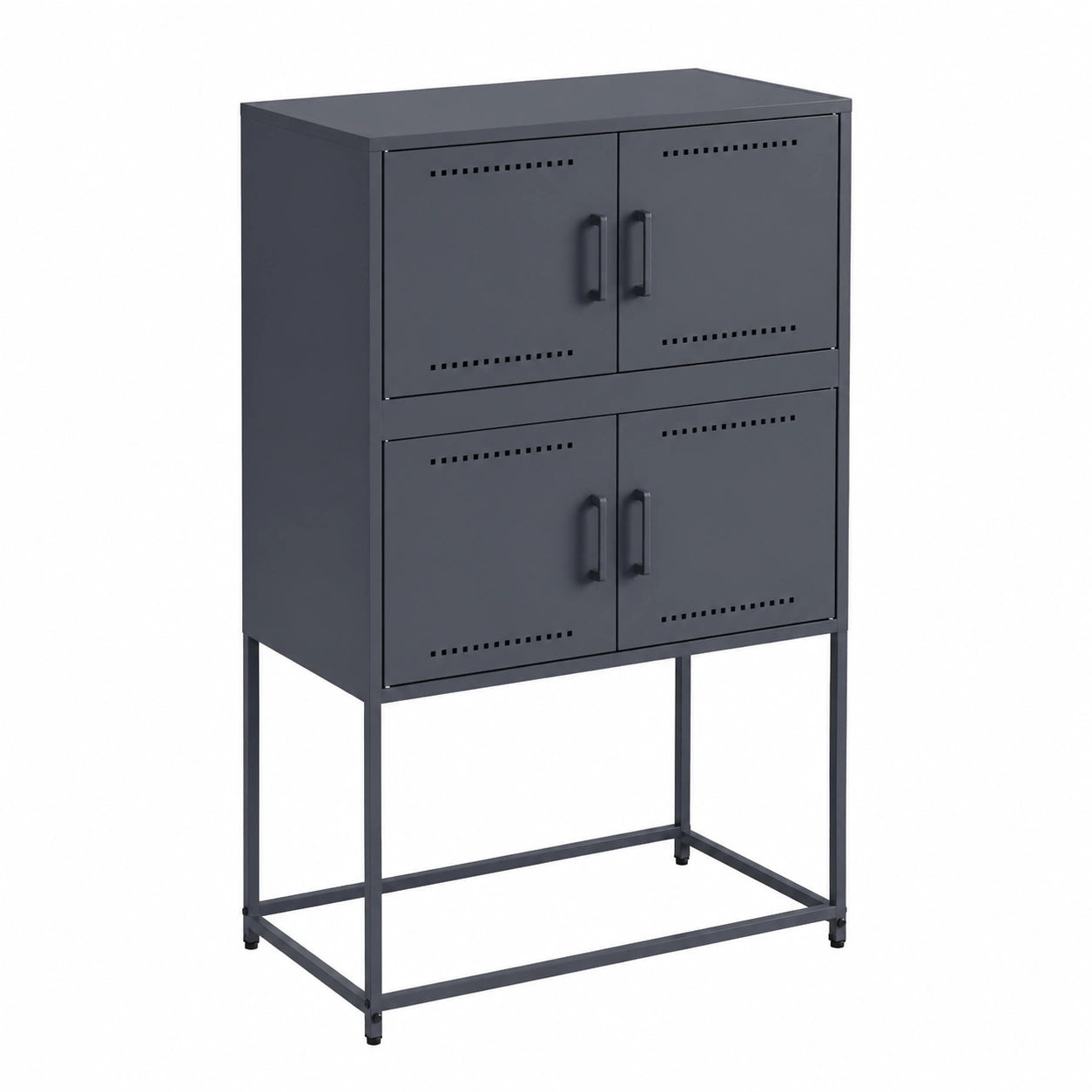 Aparador de Acero Antracita con Almacenamiento 68,5 x 38,5 x 107 cm para Salón y Comedor