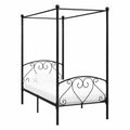 Cama con Dosel Gris Metálico 120x200 cm para Dormitorio Moderno