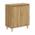 Aparador de roble macizo 60x35x70 cm, 2 compartimentos, ideal para cocina y comedor