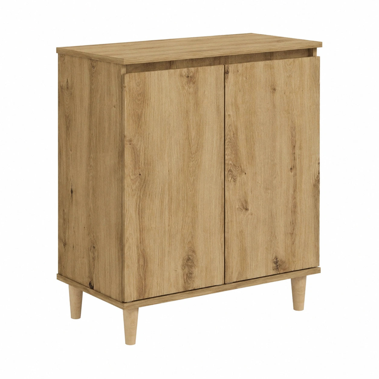Aparador de roble macizo 60x35x70 cm, 2 compartimentos, ideal para cocina y comedor