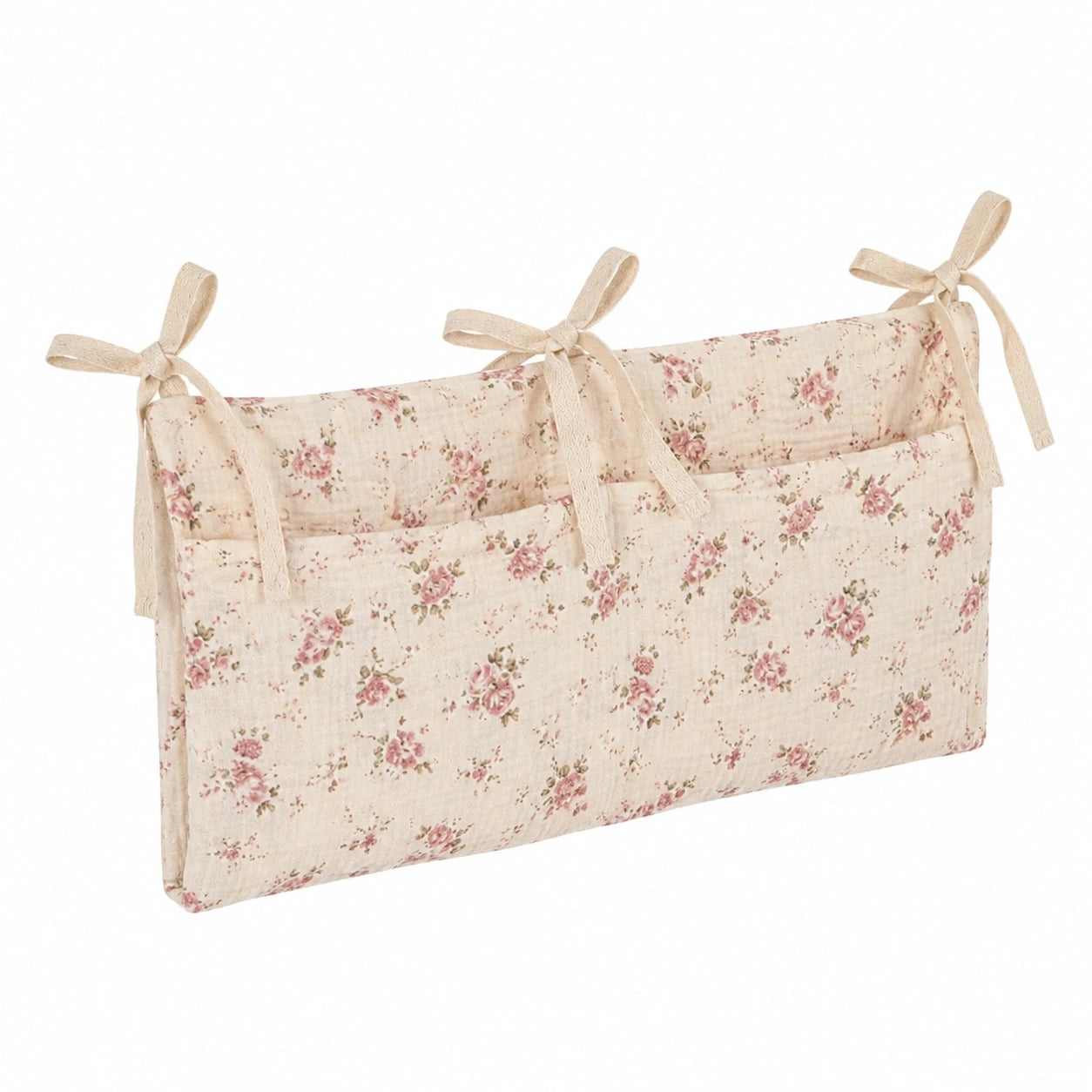Organizador de Cuna para Bebés con Estampado Floral Rosa