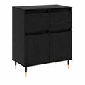 Gabinete Buffet Moderno de Roble Negro con Cajones, 60x35x70 cm, para Cocina y Comedor