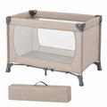 Cuna de Viaje para Niños hauck Dream N Play, Plegable y Compacta, Desde el Nacimiento hasta 15 kg, con Bolsa de Transporte y Base Plegable, Superficie de 120 x 60 cm (Beige)