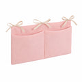 Organizador de Cuna Rosa con 2 Bolsillos para Pañales, 38x18 cm