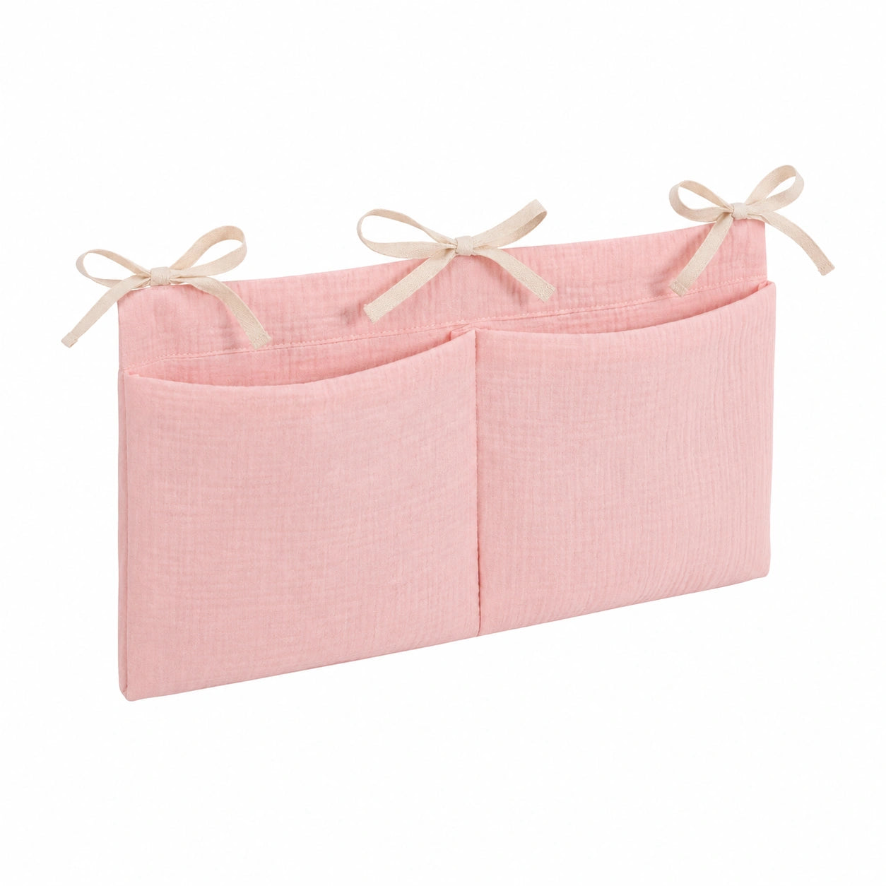 Organizador de Cuna Rosa con 2 Bolsillos para Pañales, 38x18 cm