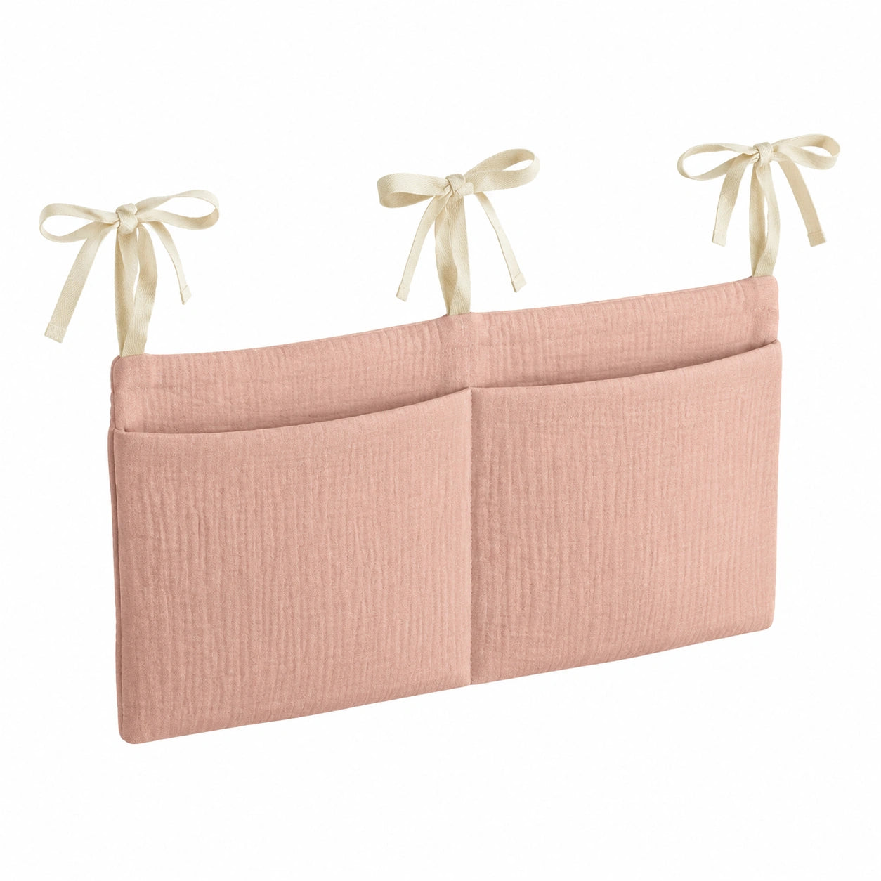Organizador Colgante de Cuna para Bebé, Rosa, con Bolsillos Grandes para Pañales y Juguetes