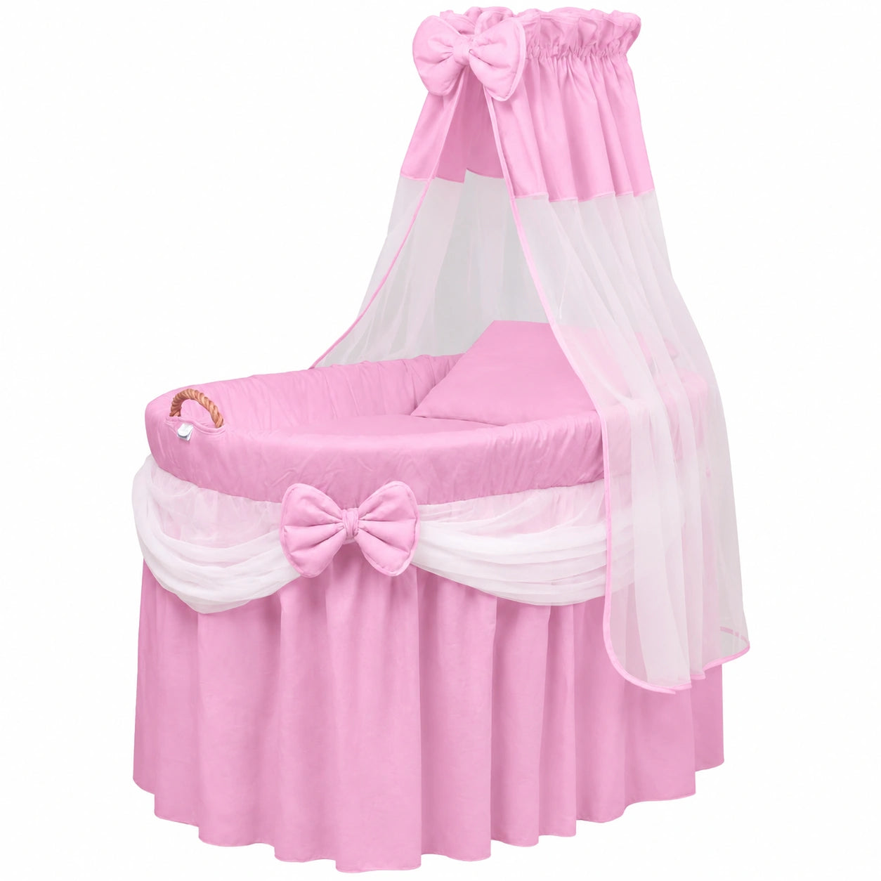 Cuna Moisés XXL para Bebés, Disponible en 6 Colores, Rosa y Blanco